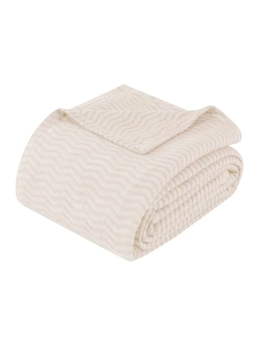 Легкое тканое одеяло Jena Cotton Textured Chevron, размер King Superior