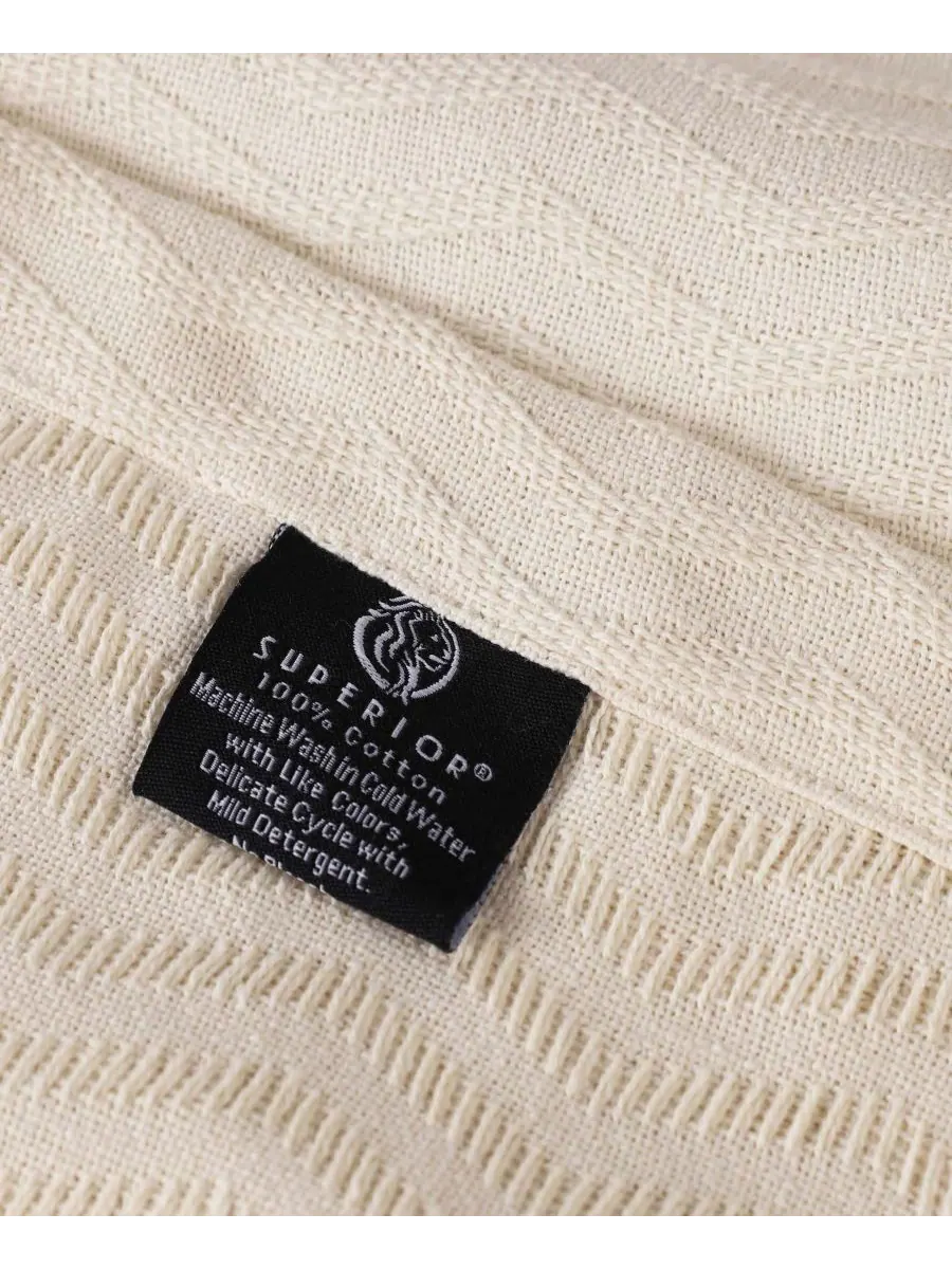 Легкое тканое одеяло Jena Cotton Textured Chevron, размер King Superior — изображение 4 из 7, белый