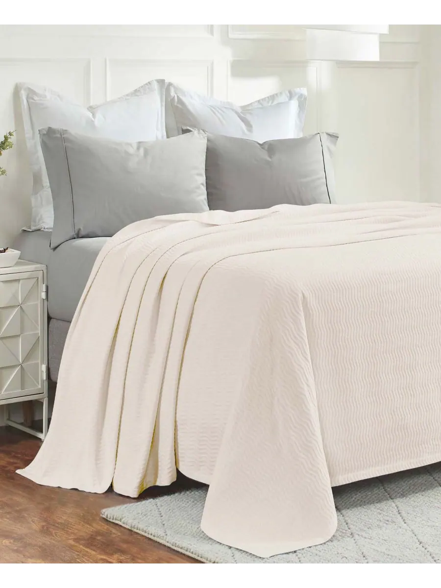 Легкое тканое одеяло Jena Cotton Textured Chevron, размер King Superior — изображение 6 из 7, белый