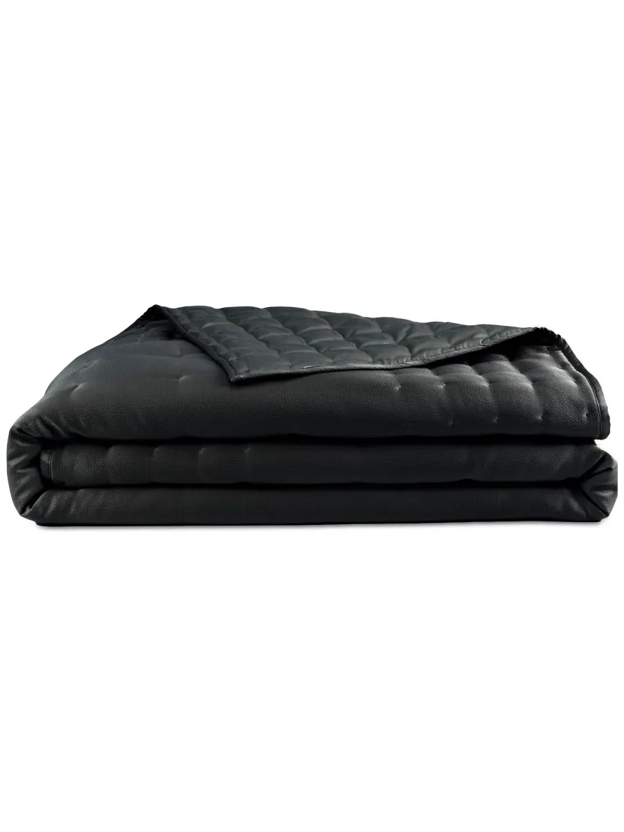 Шелковое одеяло с фактурой под молоток, размер Full/Queen Donna Karan Home — изображение 3 из 5, черный