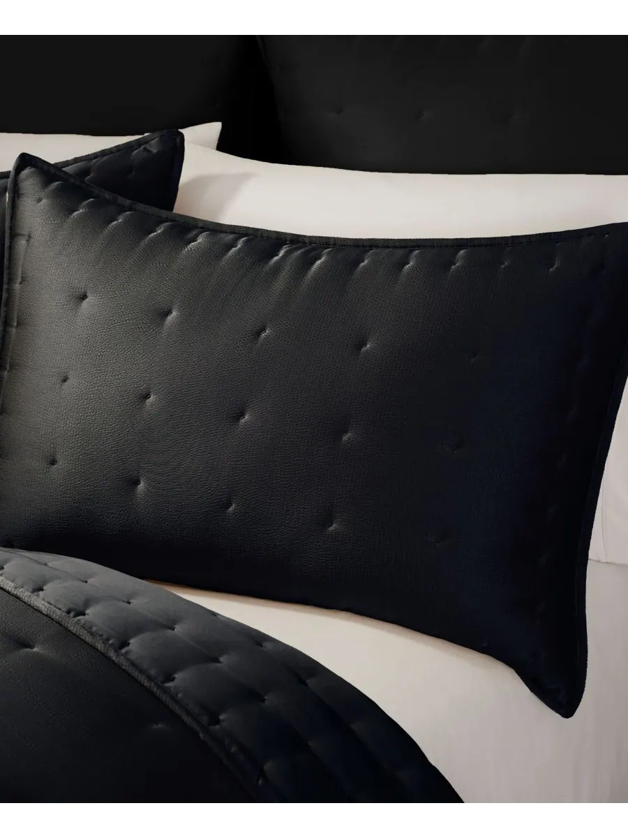 Шелковое одеяло с фактурой под молоток, размер Full/Queen Donna Karan Home — изображение 4 из 5, черный