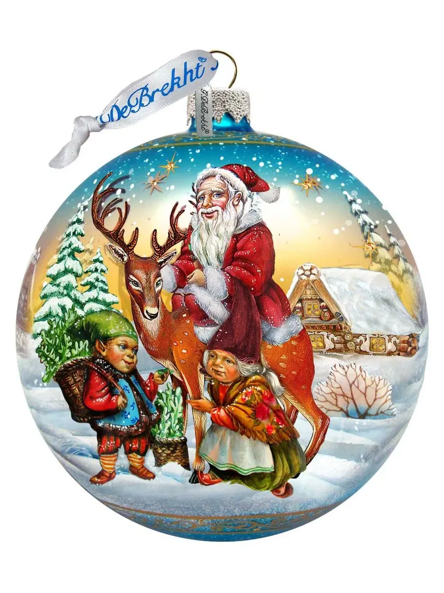 Елочное украшение Vintage Sleigh Ride из стекла, ручной работы G.DeBrekht — мульти