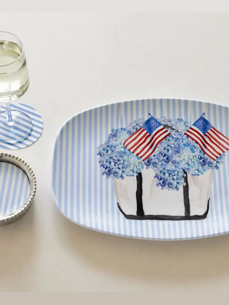 Подарочная тарелка-шопер Patriotic Summer Tote Platter Mariposa — изображение 2 из 3, синий