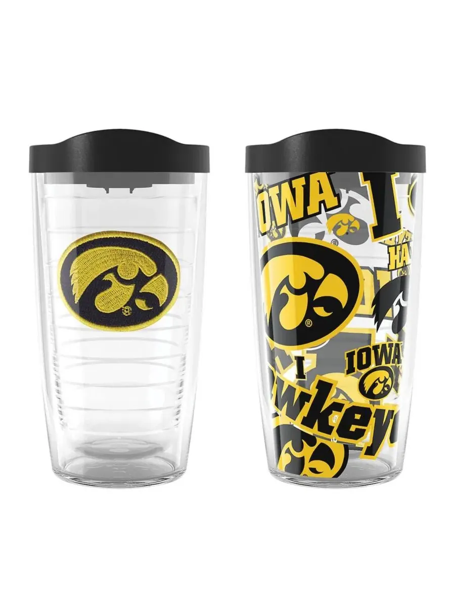 Набор из 2 стаканов Tervis с эмблемой Iowa Hawkeyes 16 унций, 0,47 л — мульти