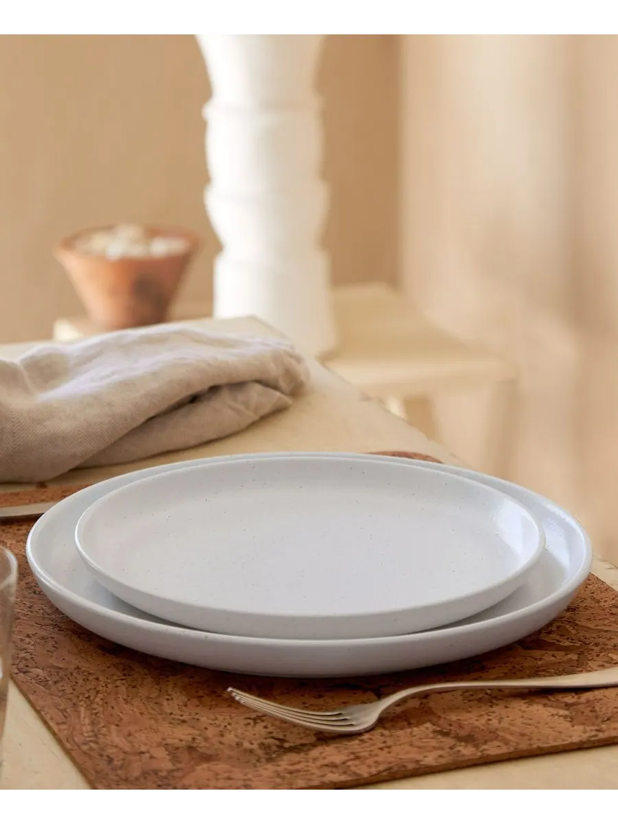 Набор из 4 обеденных тарелок Pacifica Dinnerware Casafina by Costa Nova — изображение 2 из 4, серебристый