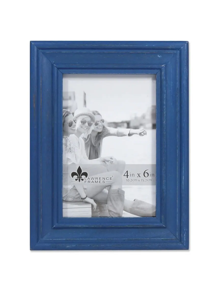 Lawrence Frames Рамка для картины Durham из состаренного темно-синего дерева - 4" x 6" — синий