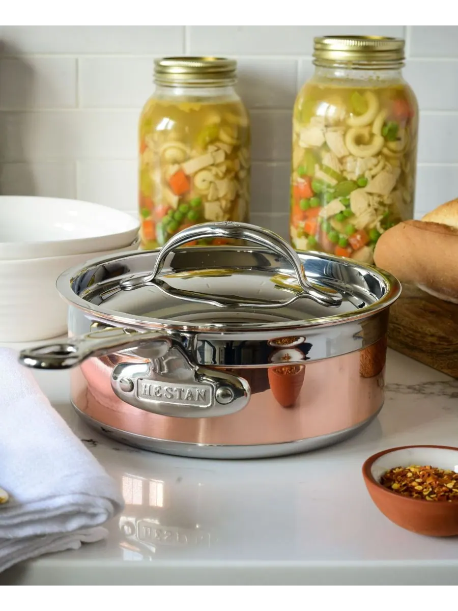 Hestan Индукционная медная кастрюля CopperBond объемом 2 кварты с крышкой — изображение 5 из 6, медь