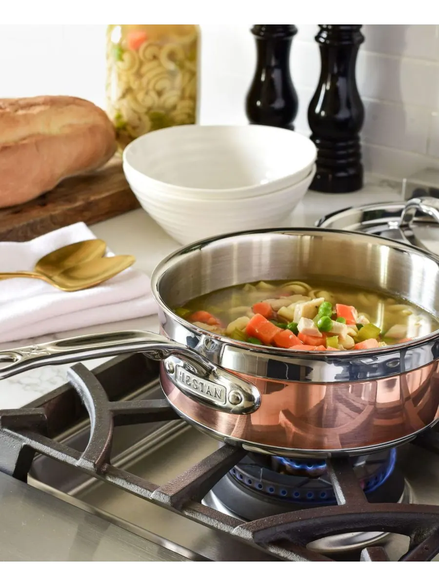 Hestan Индукционная медная кастрюля CopperBond объемом 2 кварты с крышкой — изображение 6 из 6, медь