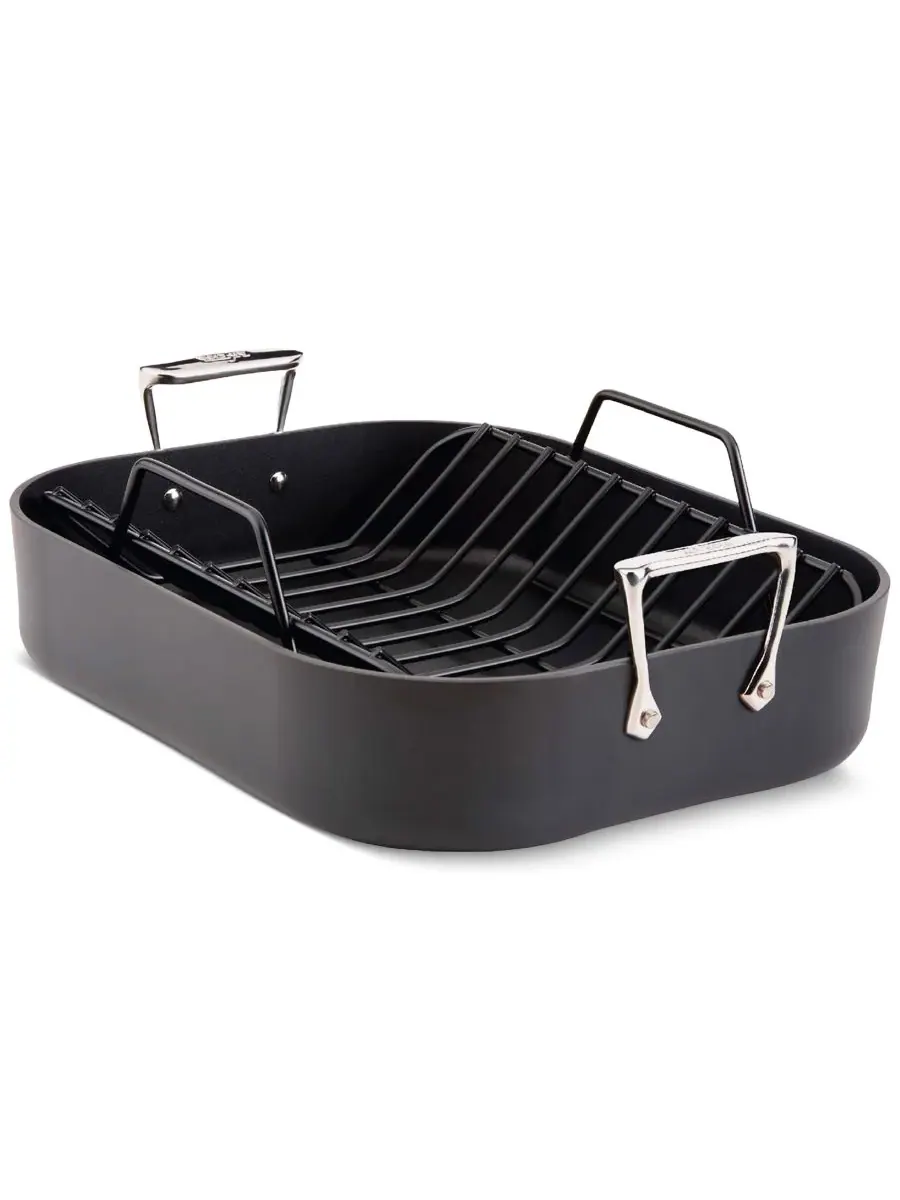 Жарочная поверхность HA1 Expert Cookware с антипригарным покрытием, размером 33 x 41 см, с решеткой — черный