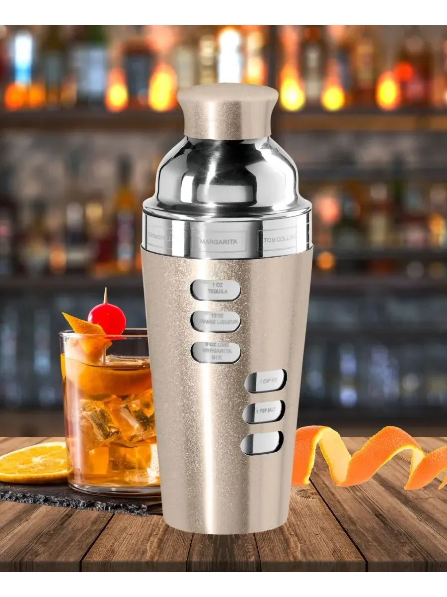 Коктейльный шейкер Dial a Drink из нержавеющей стали объемом 0,7 л Oggi — изображение 8 из 10, черный