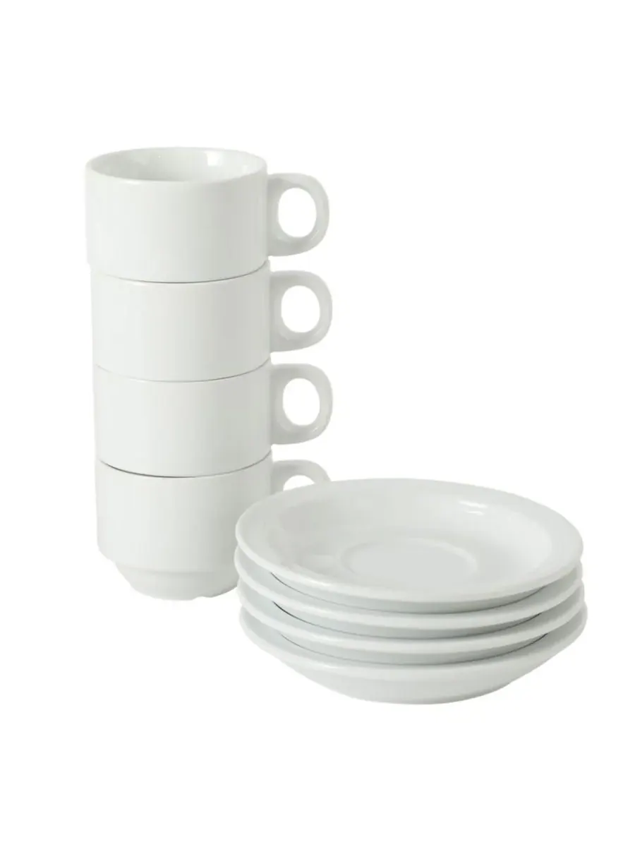 Набор из 4 маленьких кофейных чашек Gracious Dining объемом 85 мл (0,1 л), штабелируемые чашки с 4 — изображение 4 из 9