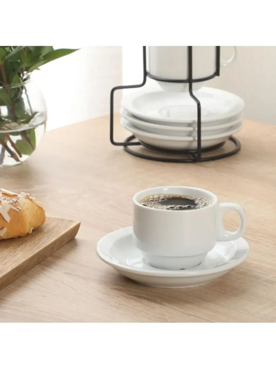 Набор из 4 маленьких кофейных чашек Gracious Dining объемом 85 мл (0,1 л), штабелируемые чашки с 4 — изображение 7 из 9