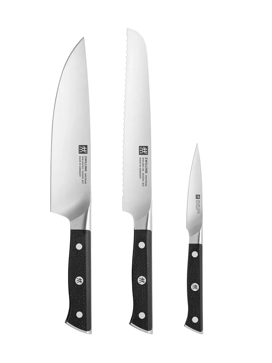 Набор кухонных ножей ZWILLING Spectrum, 3 предмета, шеф-нож/нож для хлеба/овощной нож