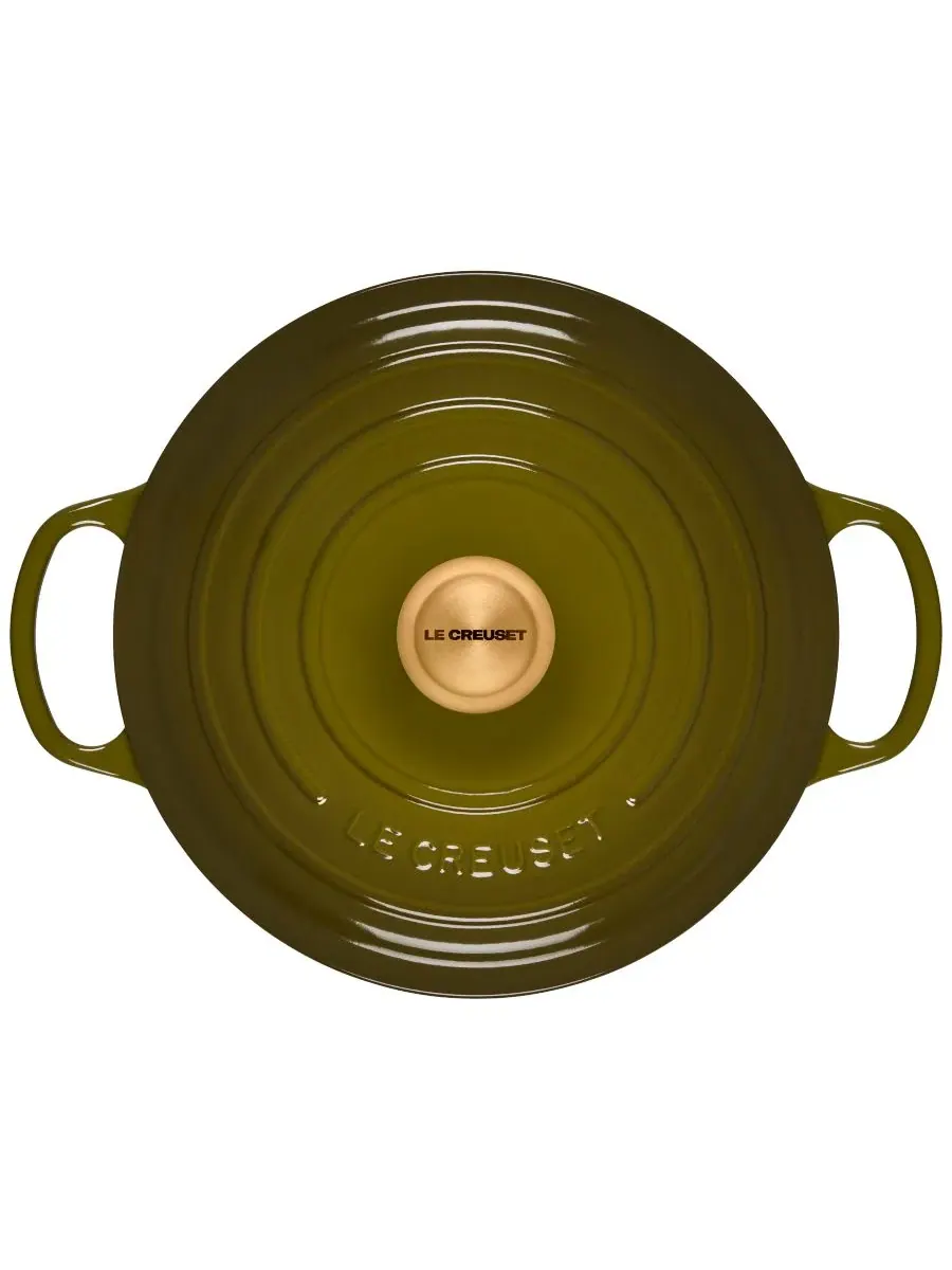 Кастрюля-утятница из эмалированного чугуна 5,2 л, модель Signature Le Creuset — изображение 3 из 5, оливковый