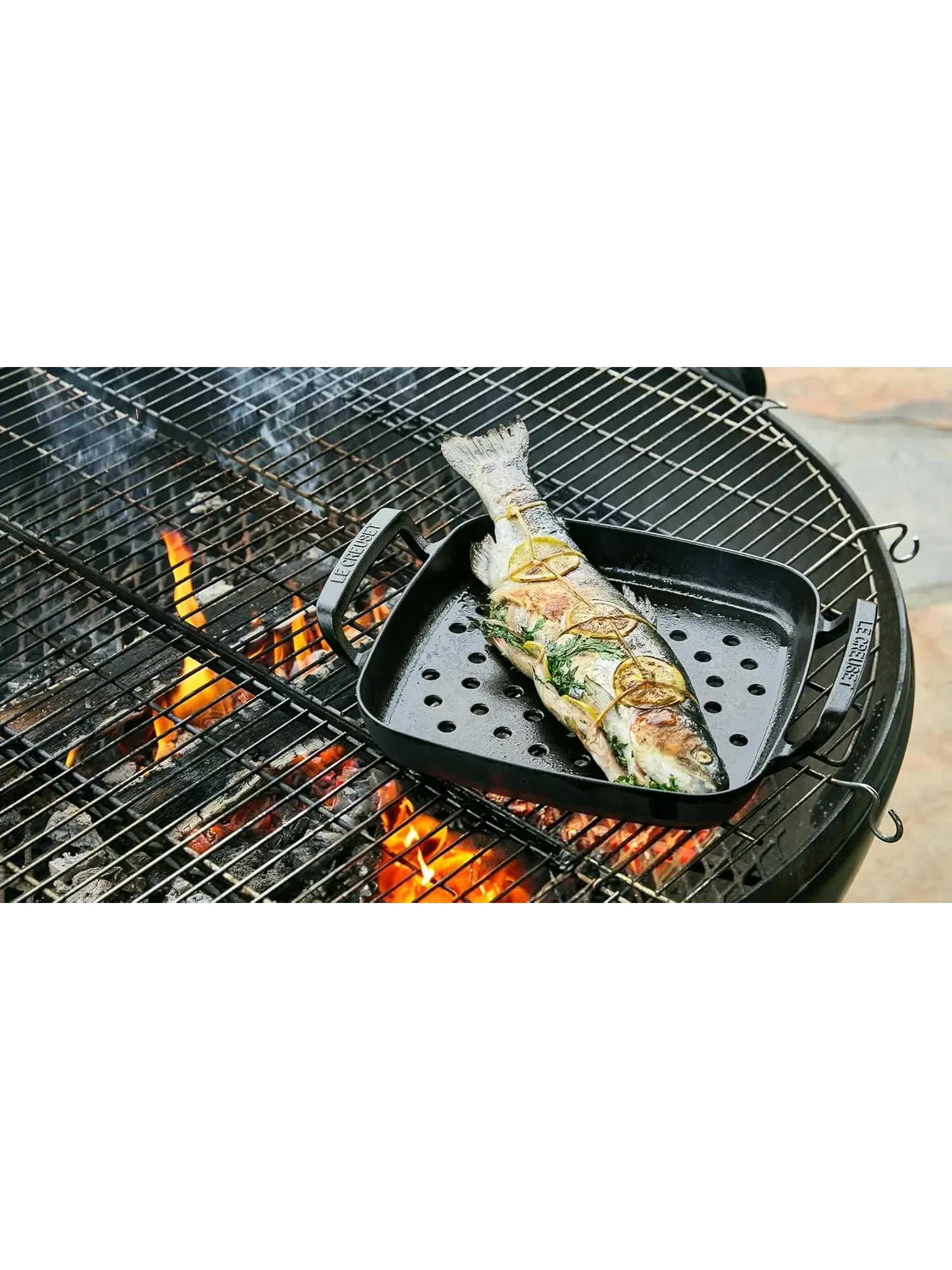 Квадратный гриль-короб (корзина) Le Creuset BBQ Outdoor Grill Basket Square, 30 см — изображение 5 из 10, черный