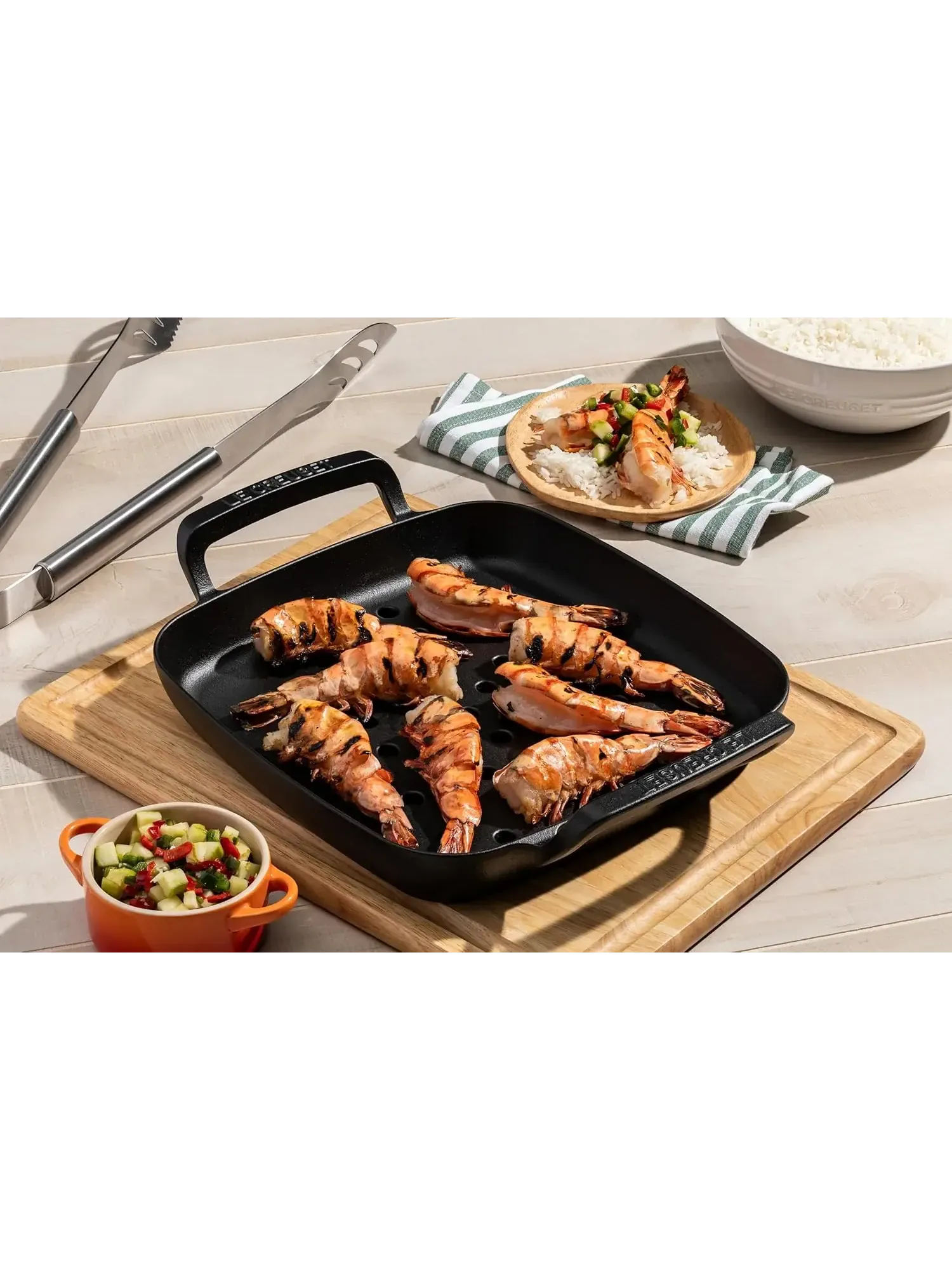 Квадратный гриль-короб (корзина) Le Creuset BBQ Outdoor Grill Basket Square, 30 см — изображение 9 из 10, черный
