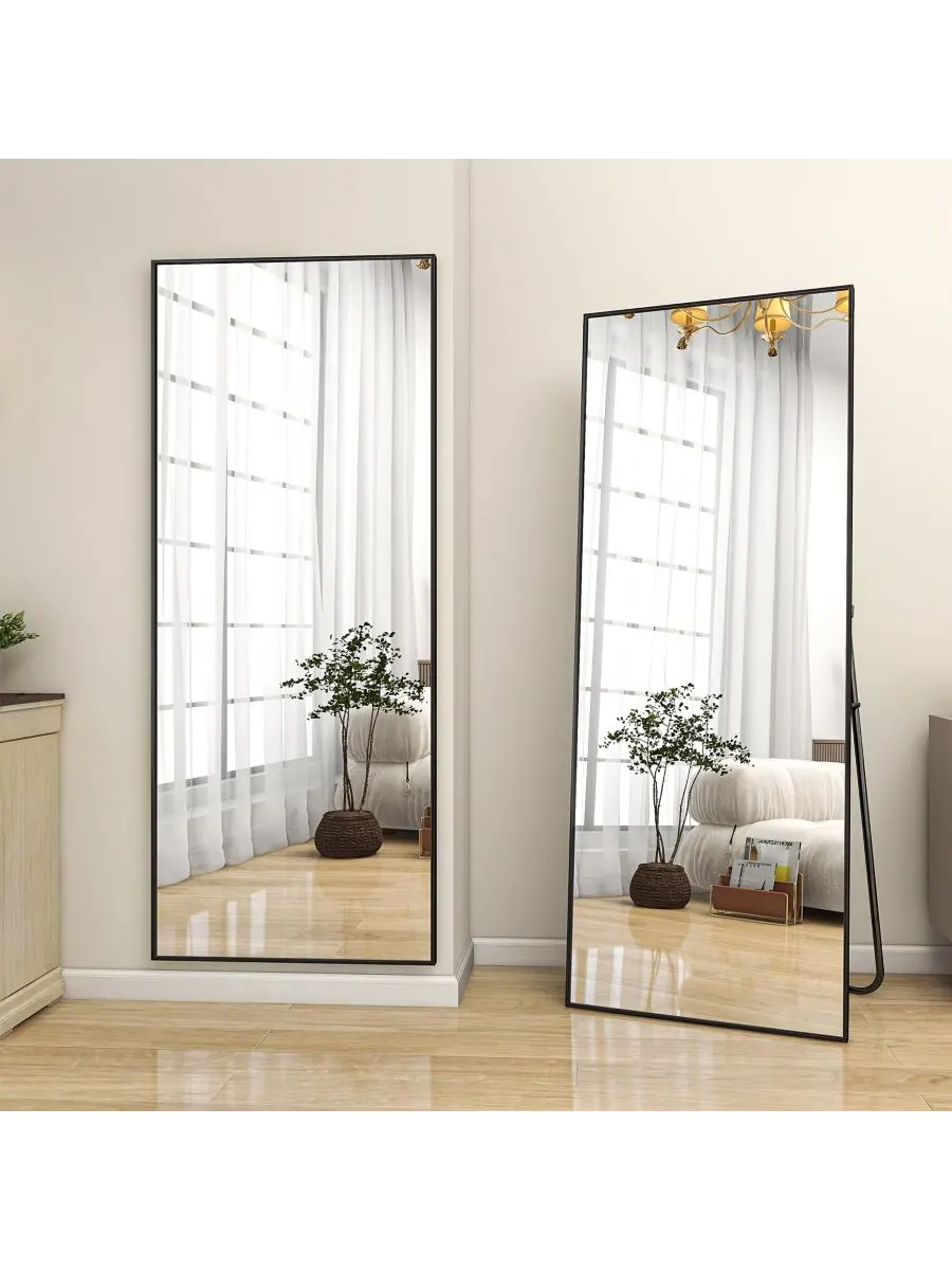 HOMLUX Прямоугольное зеркало на подставке, 18"x58", черное — черный