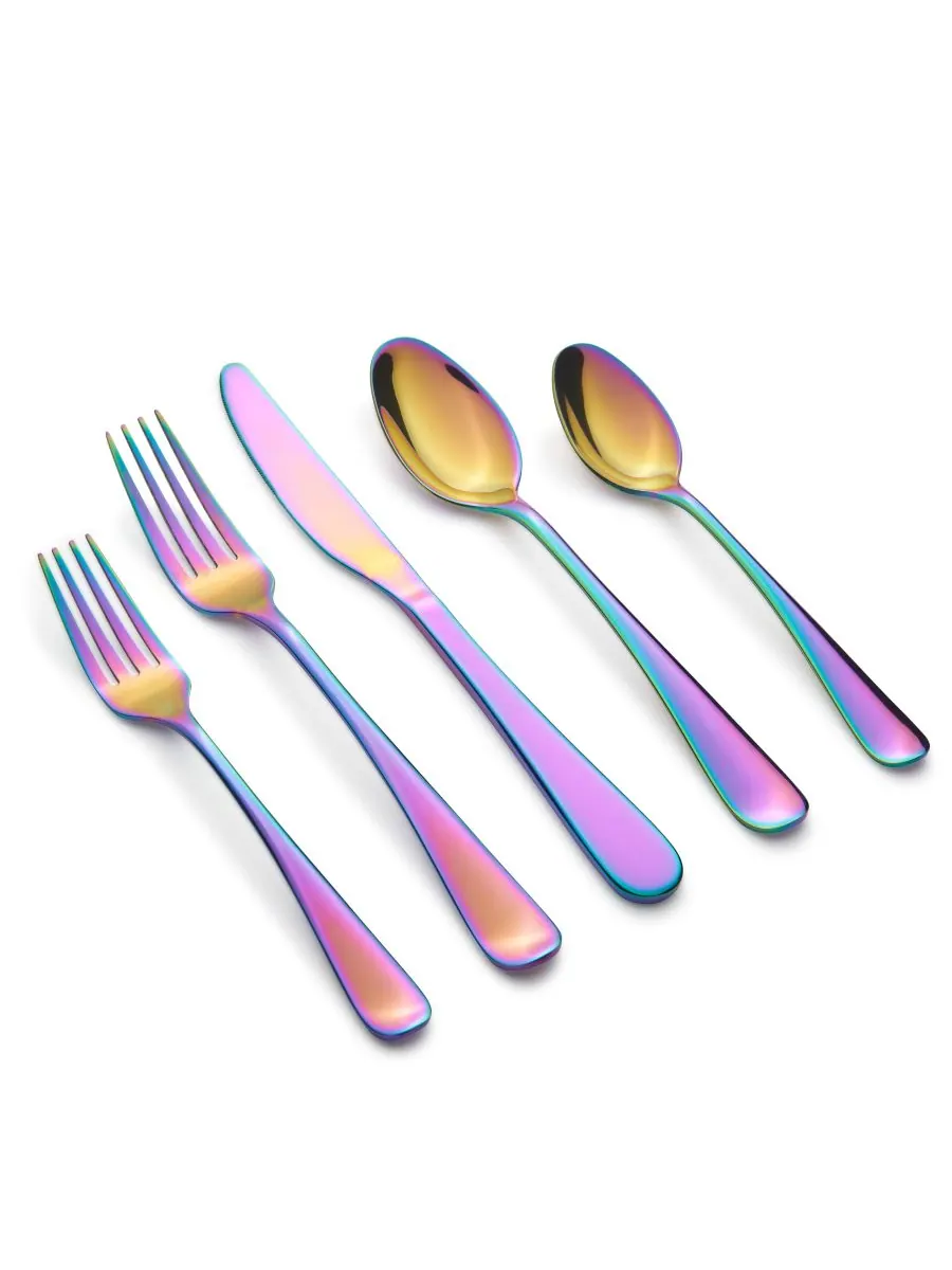 Cambridge Silversmiths Набор столовых приборов Rhiannon Rainbow Mirror из 20 предметов, на 4 персоны — мульти