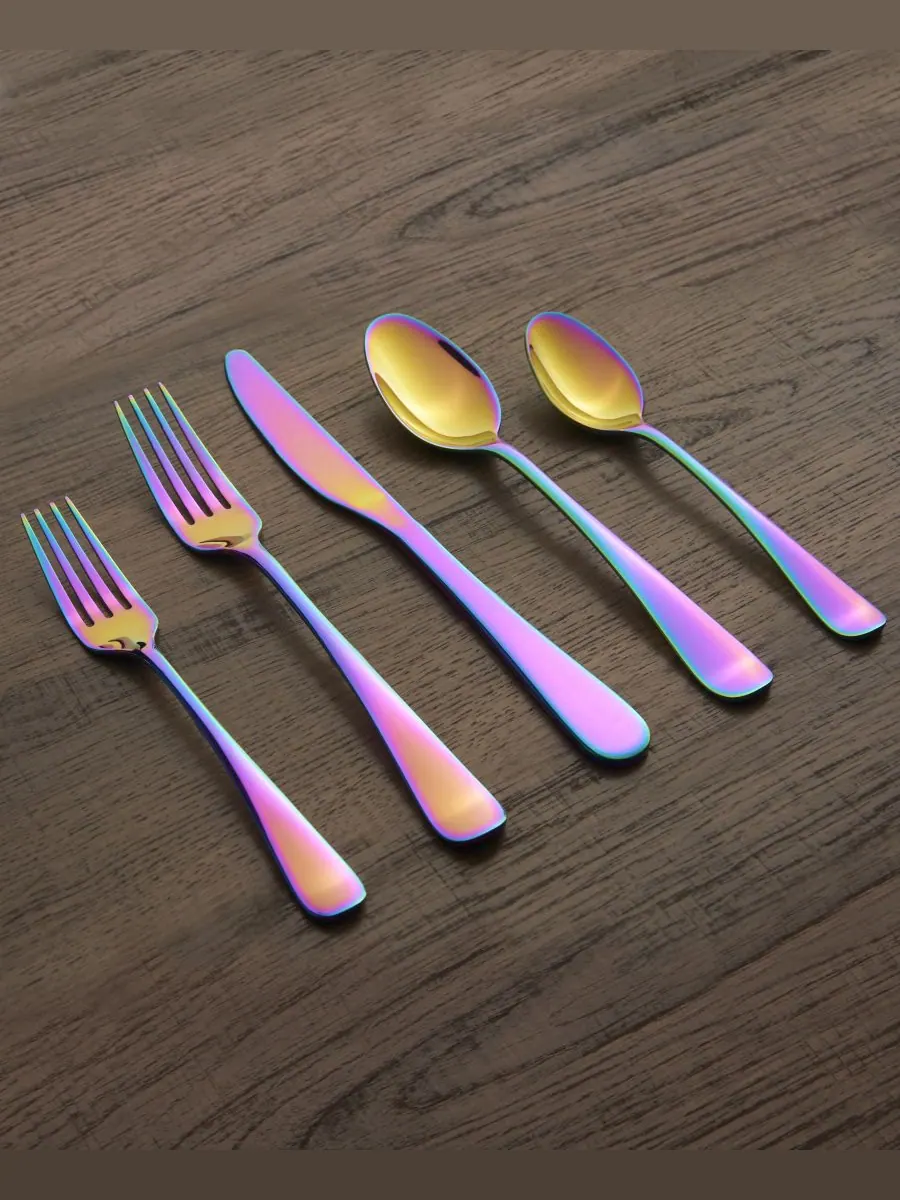Cambridge Silversmiths Набор столовых приборов Rhiannon Rainbow Mirror из 20 предметов, на 4 персоны — изображение 2 из 5