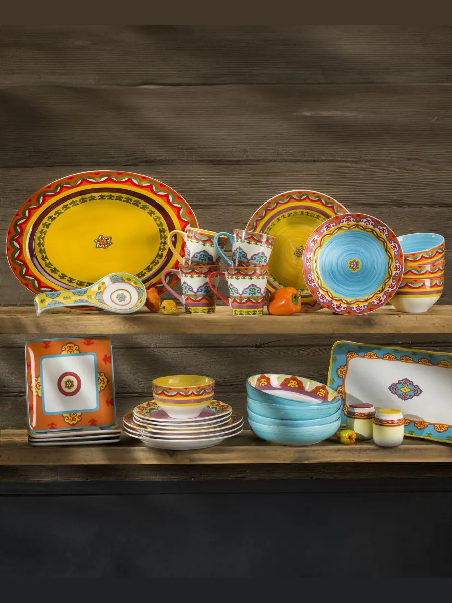 Тарелки для канапе Galicia, набор из 4 шт Euro Ceramica — изображение 4 из 4, мульти