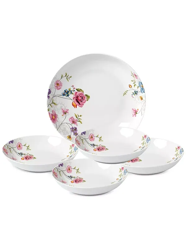 Набор для пасты/универсальных мисок Floral из 5 предметов Lorren Home Trends — белый