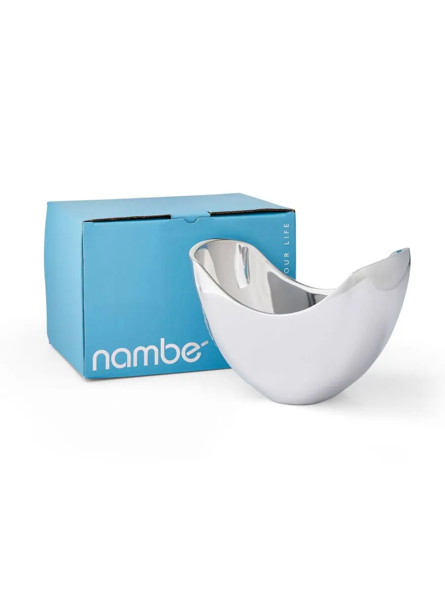 Чаша Nambe Arc диаметром 9,5 дюймов Nambé — изображение 6 из 6, серебряный