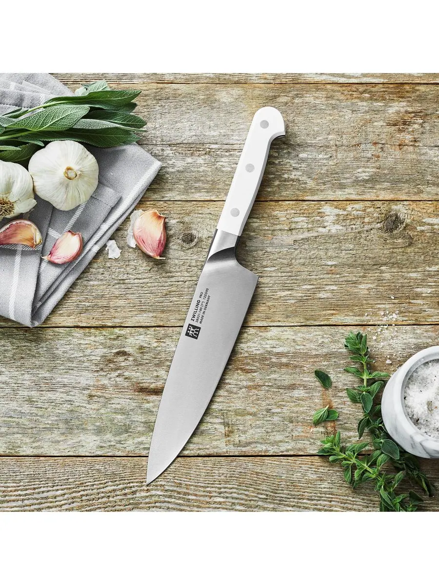 Нож поварской ZWILLING Pro Le Blanc Slim, 18 см — изображение 5 из 5, серебристый