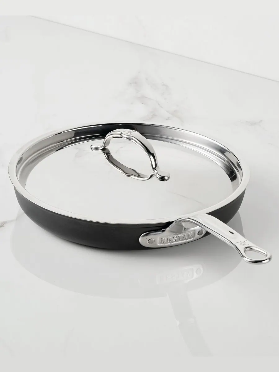 Сковорода с крышкой Hestan TITUM Fusion Nonstick, 28 см — изображение 3 из 6, черный серебристый