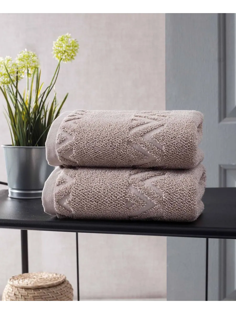 Роскошный набор из 2 полотенец для рук из турецкого хлопка sovrano collection. OZAN PREMIUM HOME — изображение 3 из 3