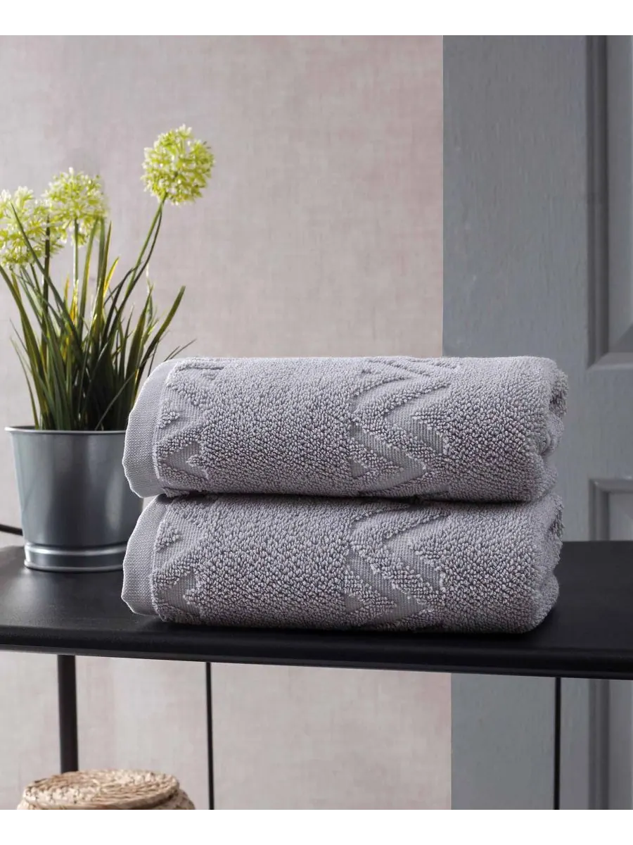 Роскошный набор из 2 полотенец для рук из турецкого хлопка sovrano collection. OZAN PREMIUM HOME — изображение 3 из 3