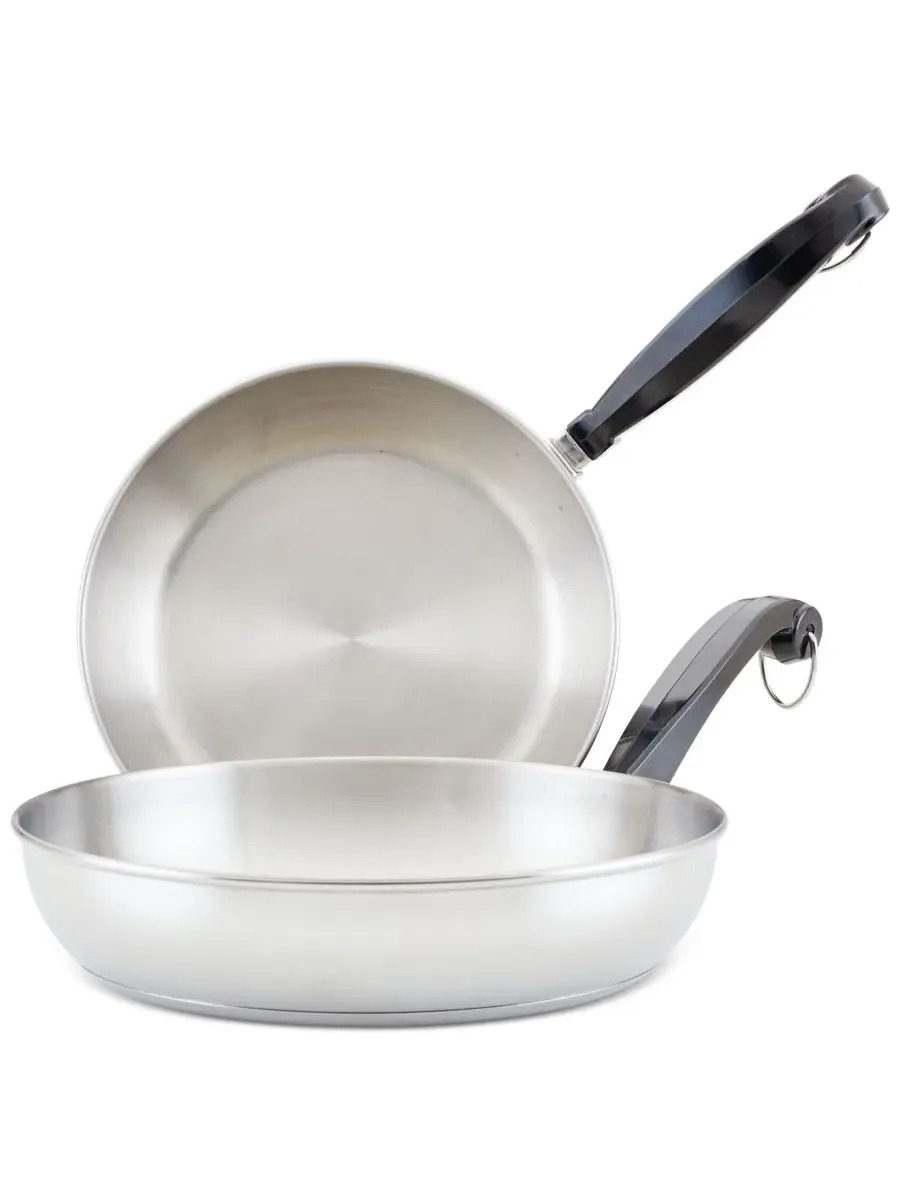 Набор сковородок из нержавеющей стали серии Classic, диаметром 8,25 и 25 см Farberware, нержавеющая — серебристый