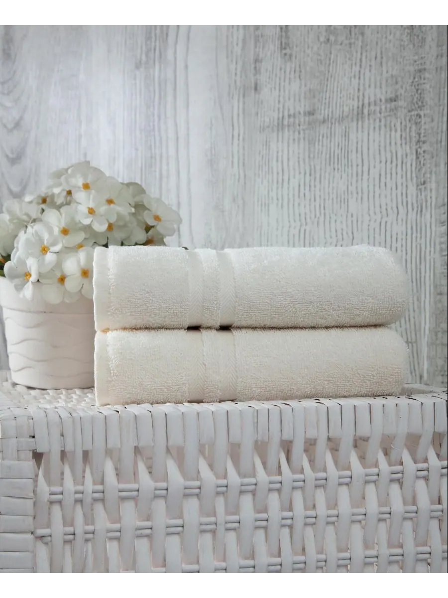 Набор из 2 полотенец для рук Sienna OZAN PREMIUM HOME — изображение 2 из 4, бежевый