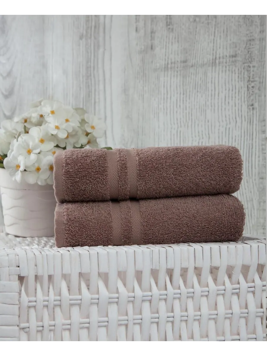 Набор из 2 полотенец для рук Sienna OZAN PREMIUM HOME — изображение 3 из 4, бежевый