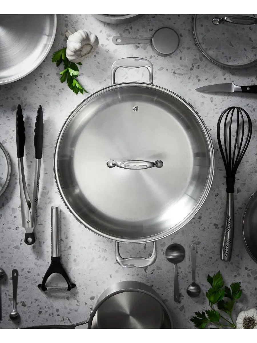 Сковорода для шеф-повара ICONIX из нержавеющей стали, 32 см Cuisine::Pro — изображение 3 из 3, серебряный