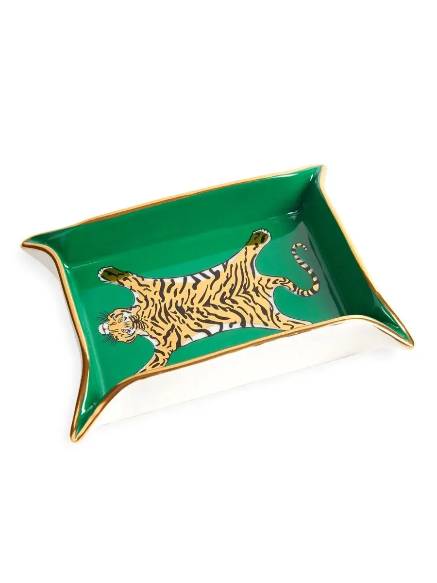Фарфоровый поднос Tiger 13 см Jonathan Adler — зеленый