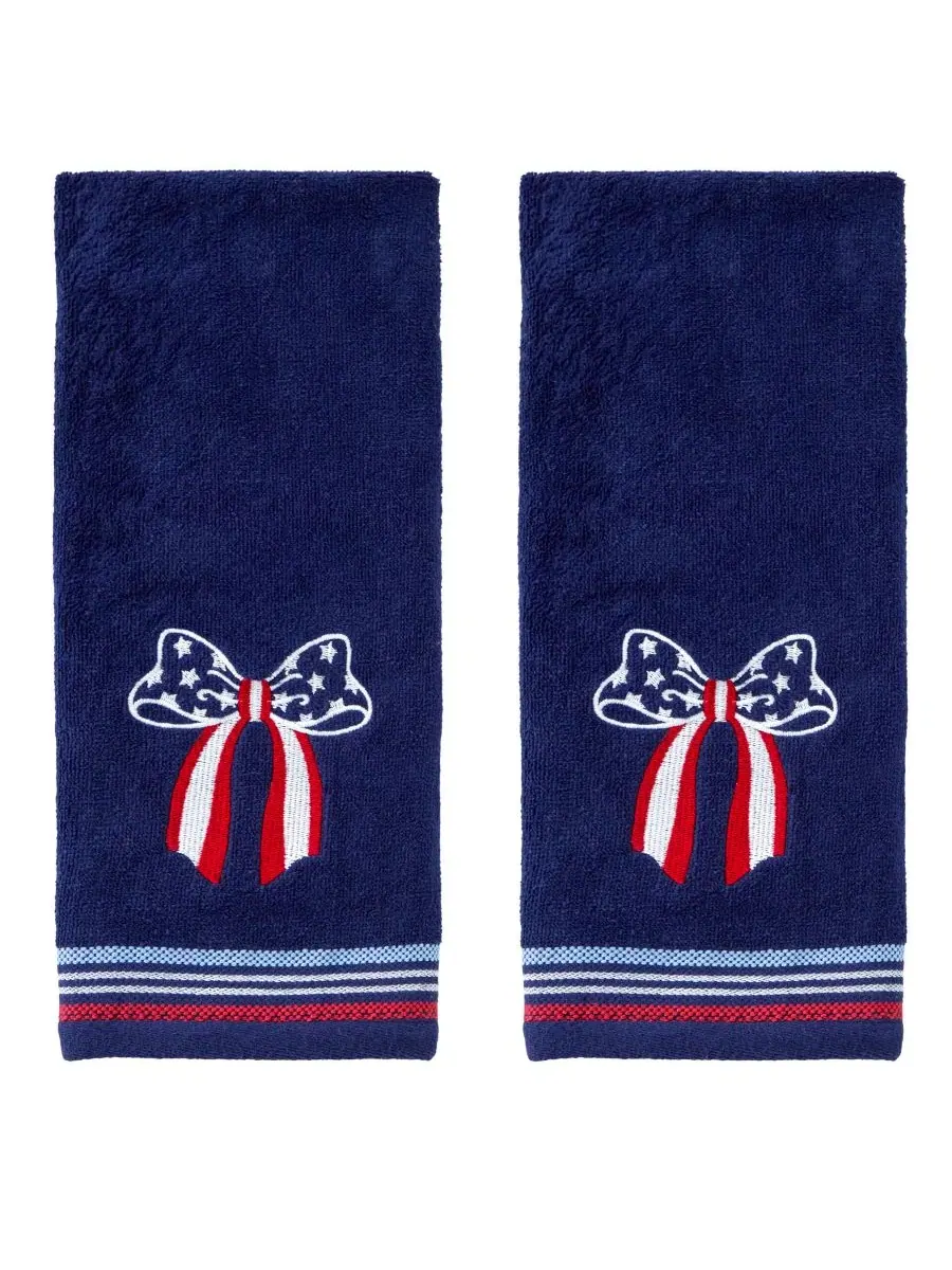 Набор из 2 полотенец для рук с вышивкой Americana Bow SKL Home
