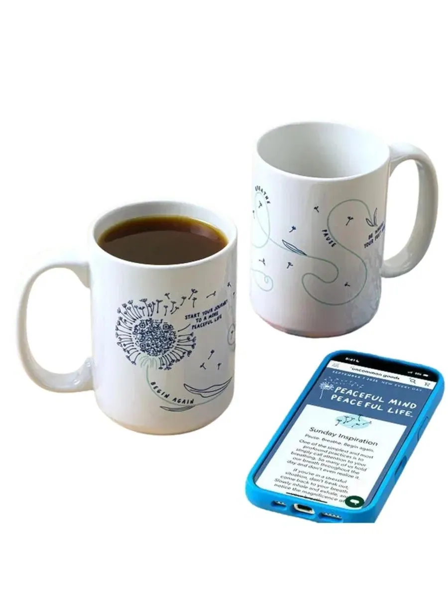 Кружка с интерактивным дизайном Daily Mindfulness Interactive QR Uncommon Goods — белый