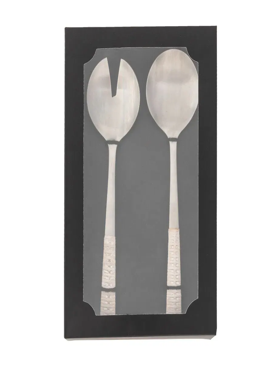Набор для сервировки стола 28 см Rattan Stainless-Steel Serving Pieces Artifacts Trading Company — белый