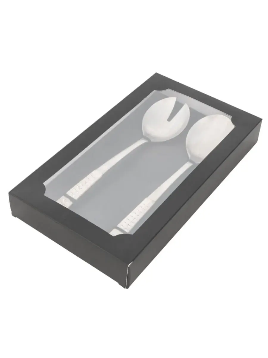 Набор для сервировки стола 28 см Rattan Stainless-Steel Serving Pieces Artifacts Trading Company — изображение 3 из 3, белый