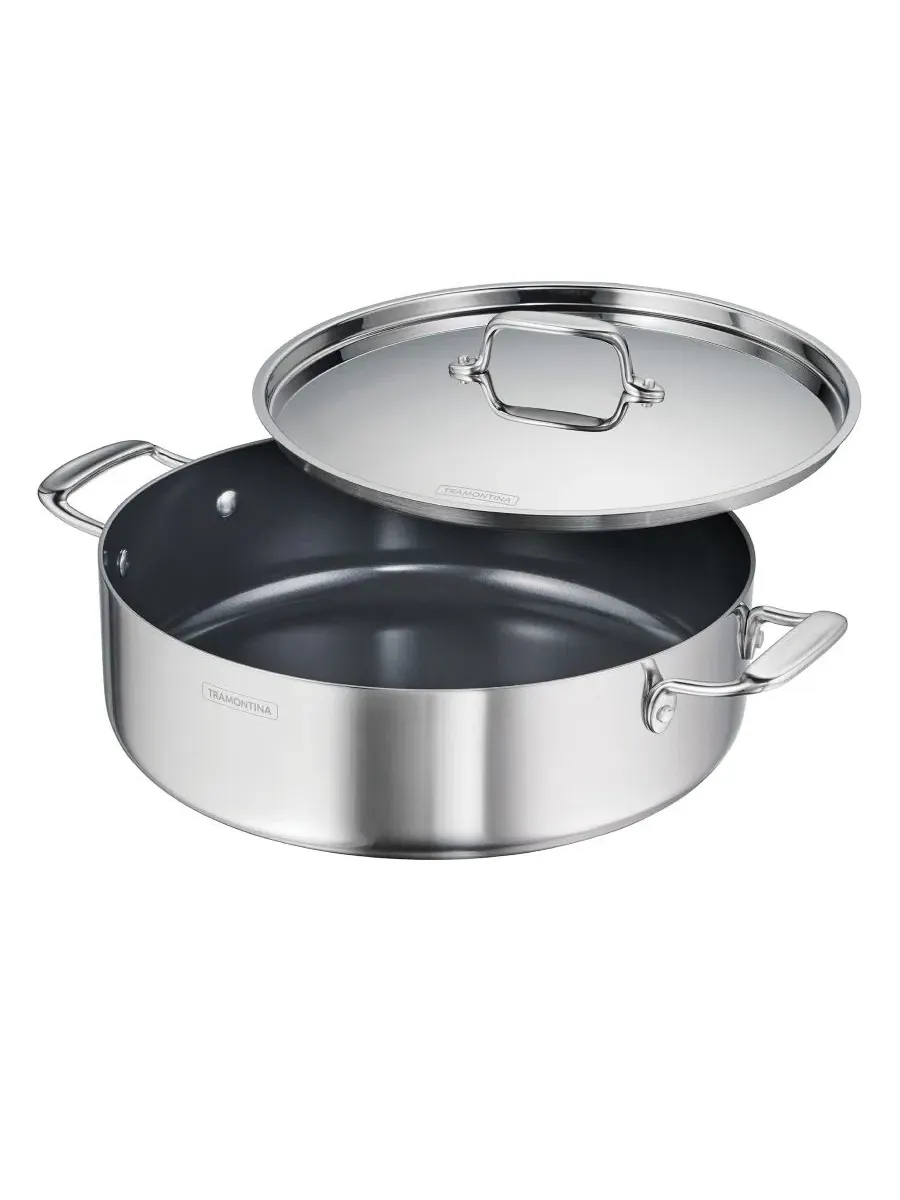 Жаропрочная кастрюля с крышкой Utsava Tri-Ply Clad Stainless Steel, 6.1 л Tramontina — серебристый