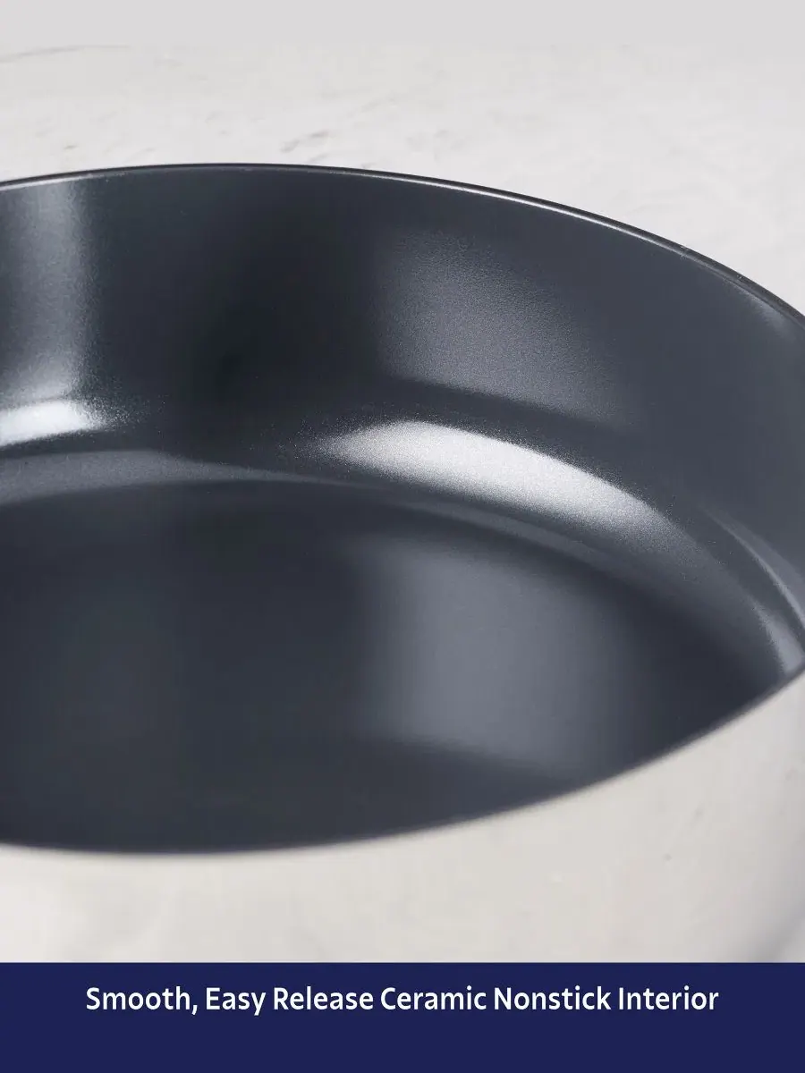Жаропрочная кастрюля с крышкой Utsava Tri-Ply Clad Stainless Steel, 6.1 л Tramontina — изображение 7 из 11, серебряный