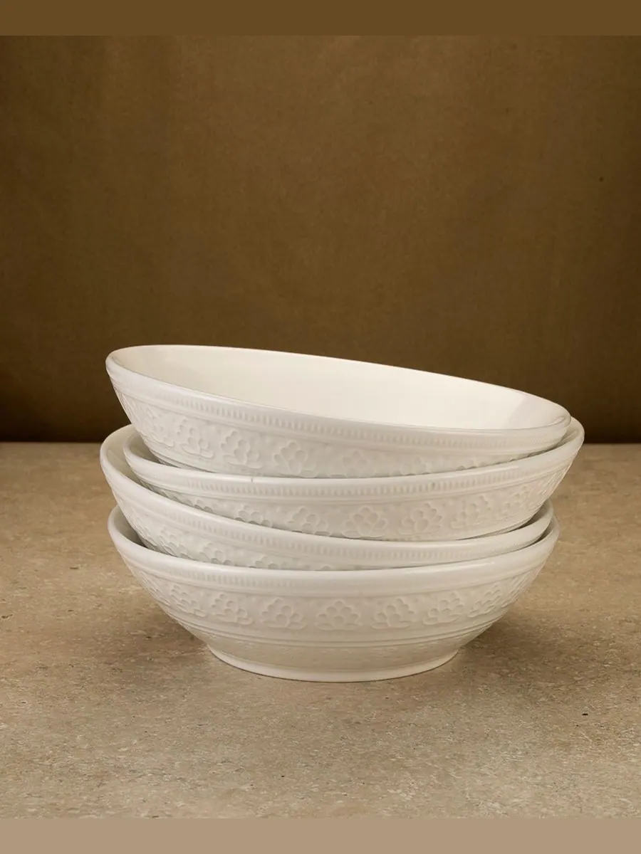 Набор из 4 тарелок для пасты Fez Euro Ceramica — изображение 5 из 5, белый