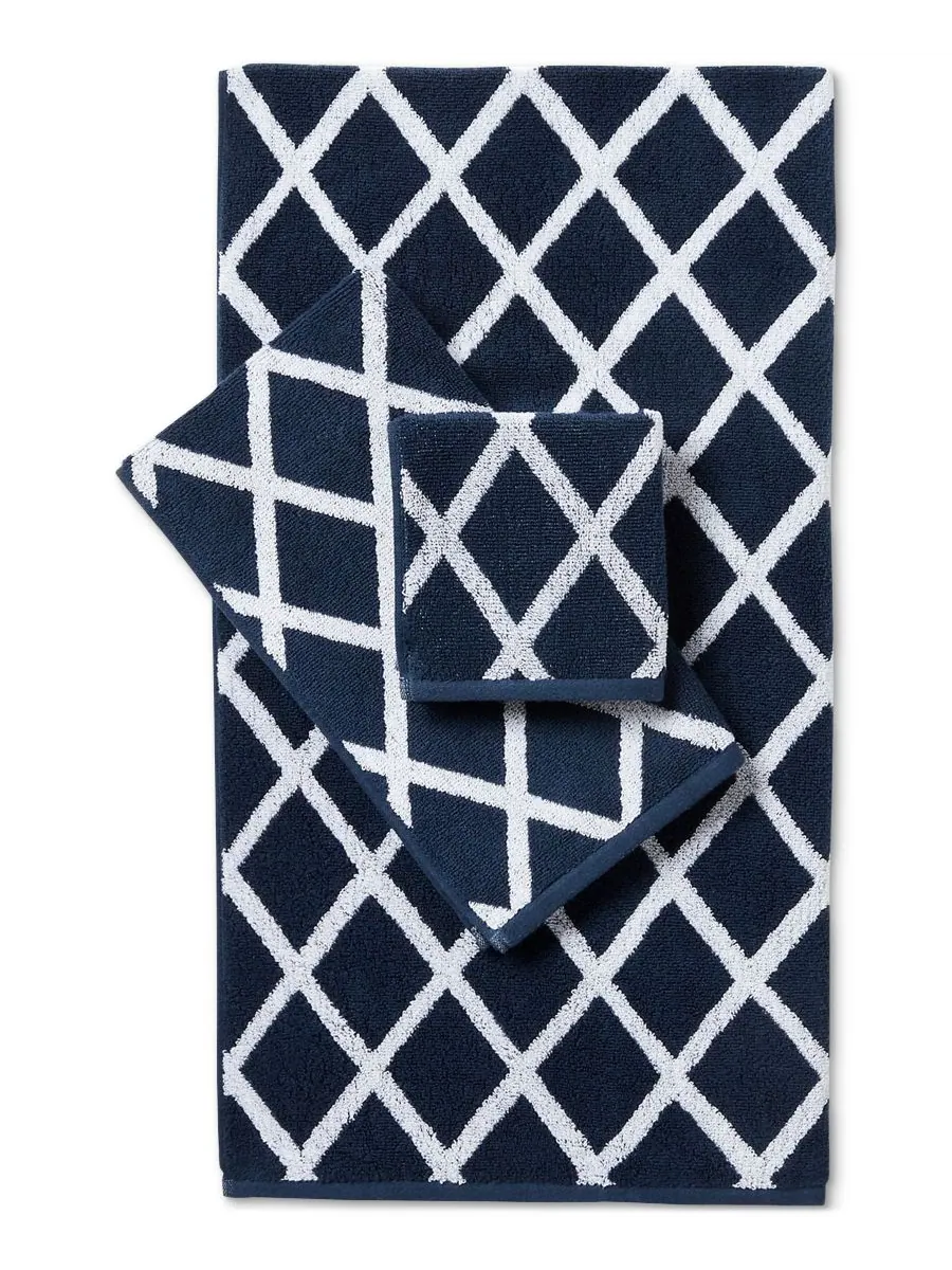Хлопковое полотенце для рук Sanders Diamond, 40 см x 76 см Lauren Ralph Lauren — изображение 2 из 4, темно-синий