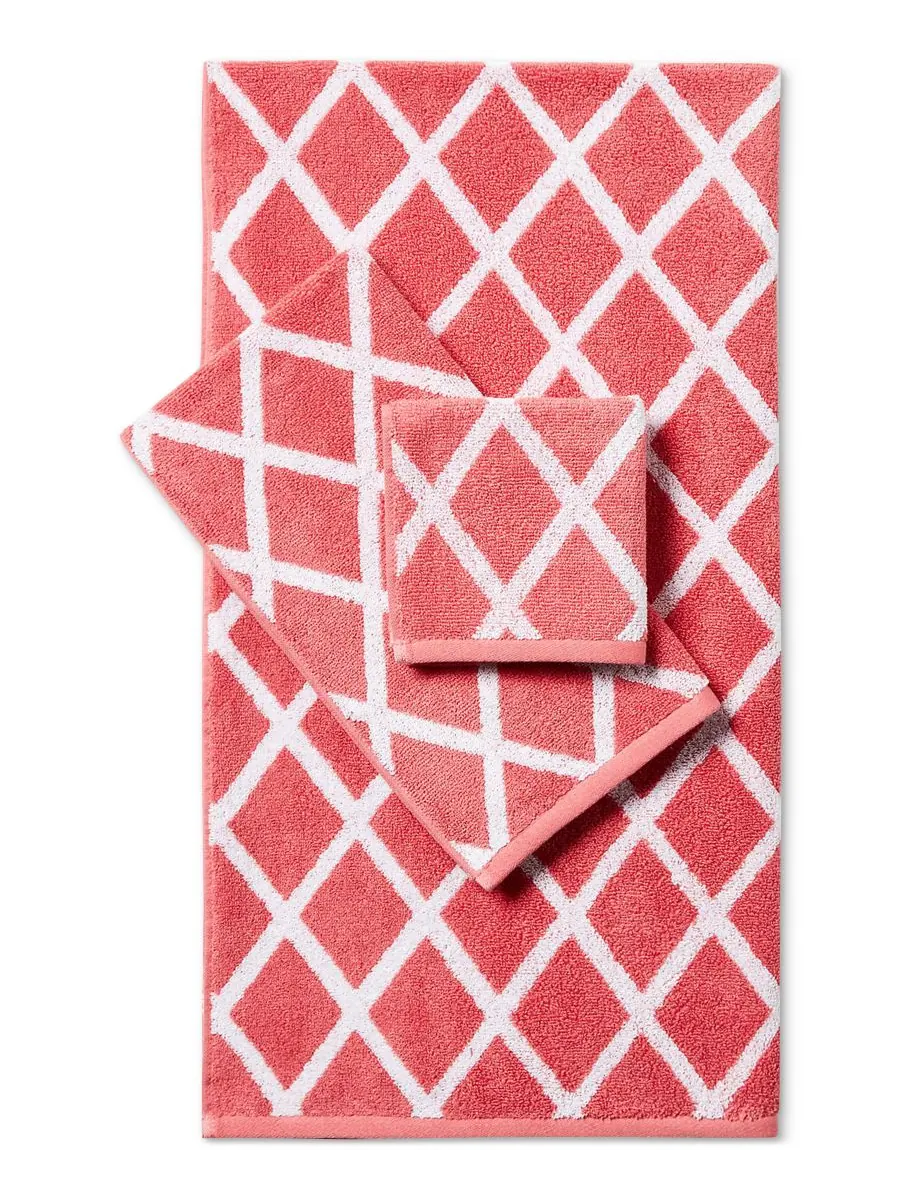 Хлопковое полотенце для рук Sanders Diamond, 40 см x 76 см Lauren Ralph Lauren — изображение 2 из 4, розовый