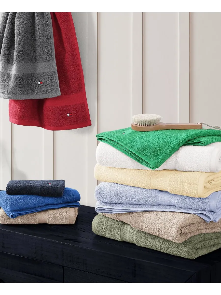 Современное американское полотенце для рук из однотонного хлопка, 40 см x 66 см Tommy Hilfiger Home — изображение 8 из 10