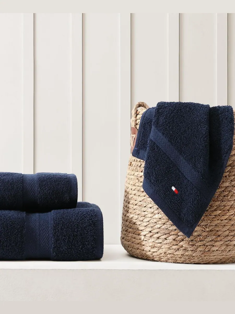 Современное американское полотенце для рук из однотонного хлопка, 40 см x 66 см Tommy Hilfiger Home — изображение 3 из 10