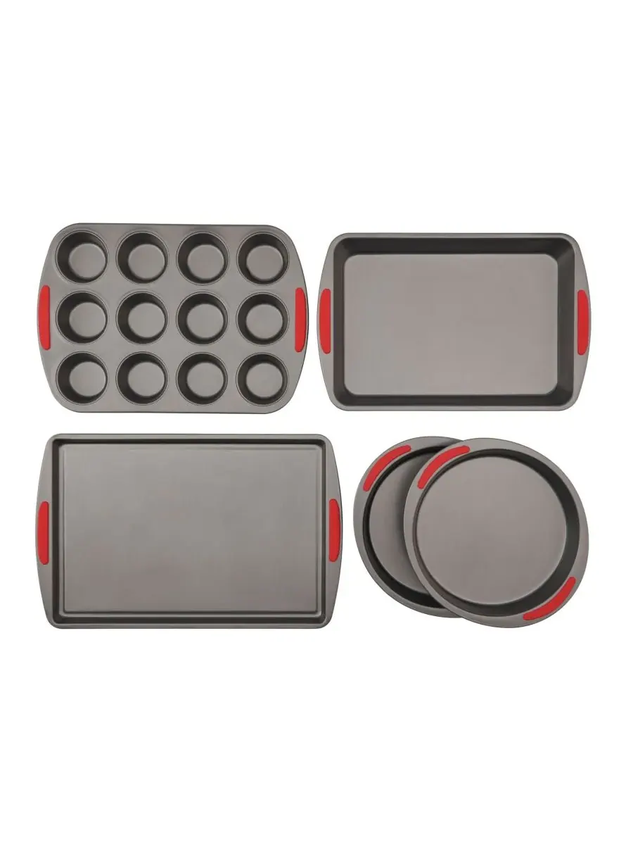 Набор посуды для выпечки Good Cook Mega Grip из 5 предметов с антипригарным покрытием из стали: