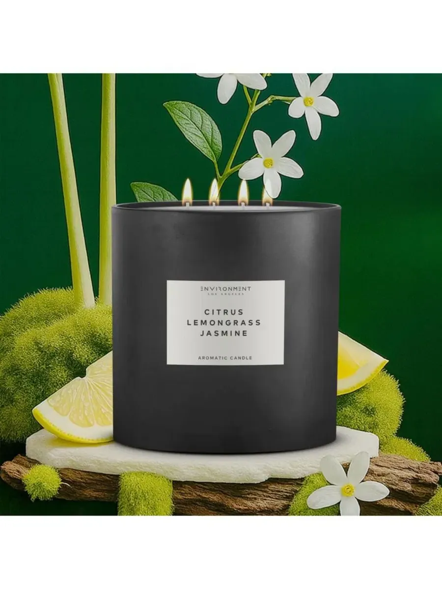 Ароматическая свеча вдохновлена W Hotel, Citrus | Lemongrass | Jasmine ENVIRONMENT — изображение 2 из 3, серый