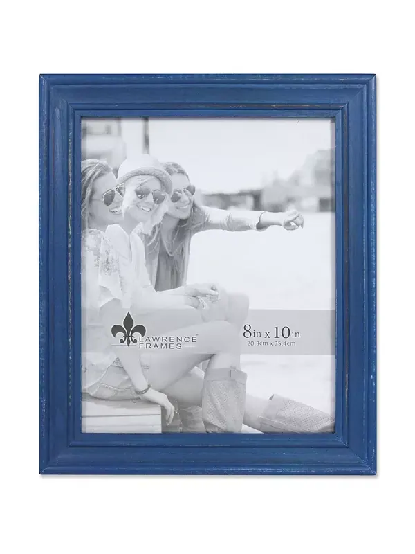 Фоторамка из дерева Дарем, состаренная, темно-синего цвета, 8 x 10 дюймов Lawrence Frames — синий