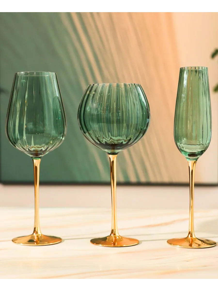 Изысканные бокалы для шампанского, набор из 2 штук Qualia Glass — изображение 3 из 7, зеленый